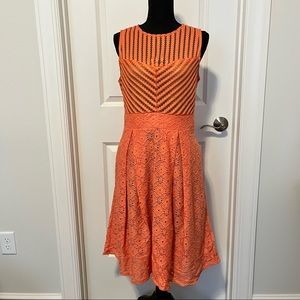 New York and Company Peach A-line midi dress